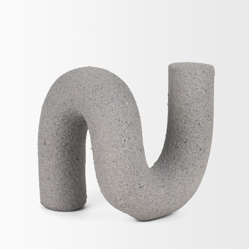 Kailas Resin Textured Concrete Gray Decorative Object. Picture 4