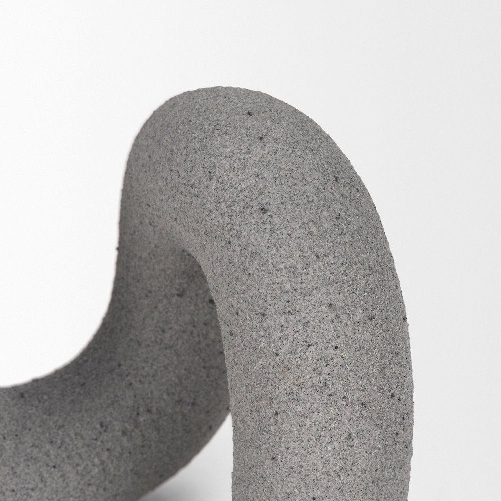 Kailas Resin Textured Concrete Gray Decorative Object. Picture 6