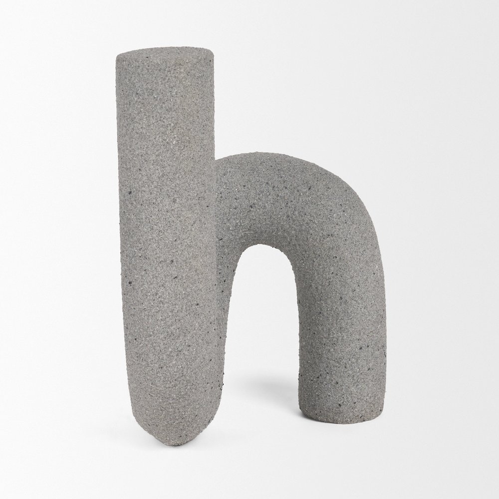 Kailyn Resin Textured Concrete Gray Decorative Object. Picture 1