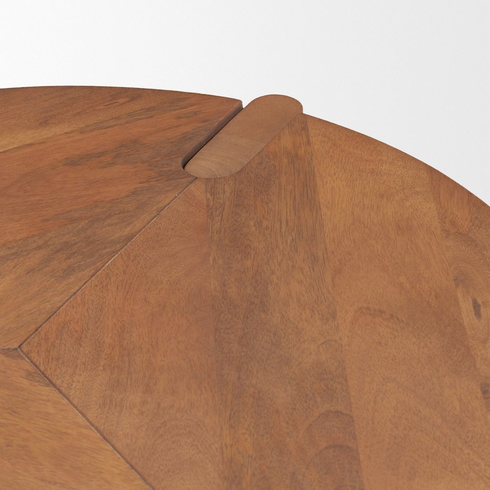 Hisako Mid Brown Open Round Accent Table. Picture 4