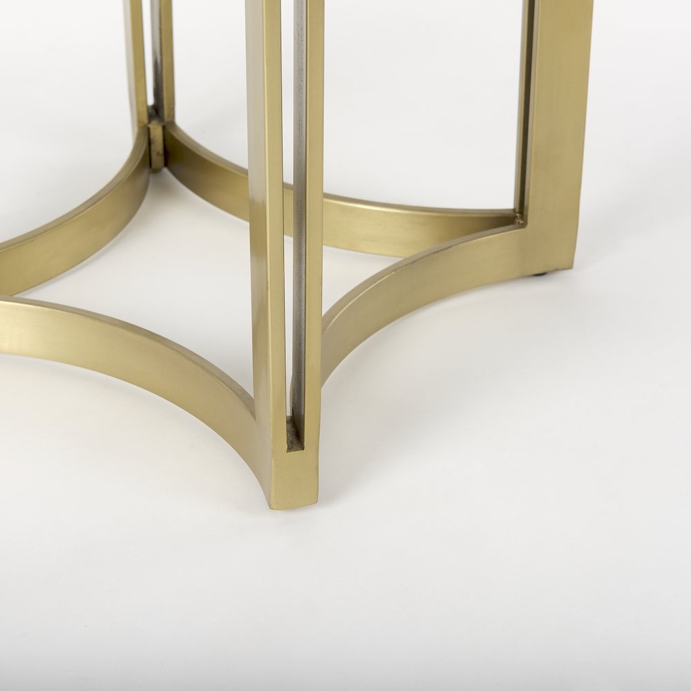 Tanner Marble & Gold Metal Bistro Table. Picture 9
