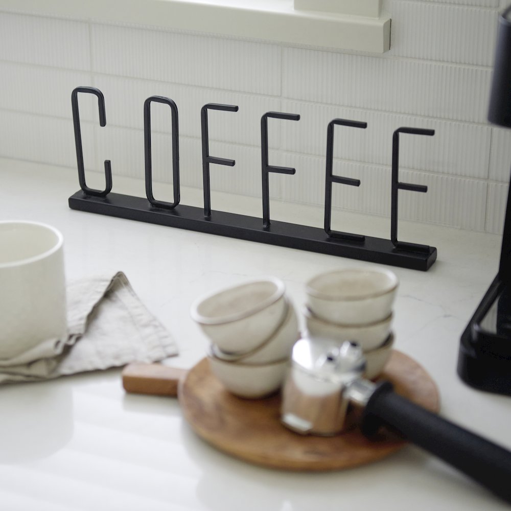 Coffee 15L x 1W Black Metal Sign. Picture 5