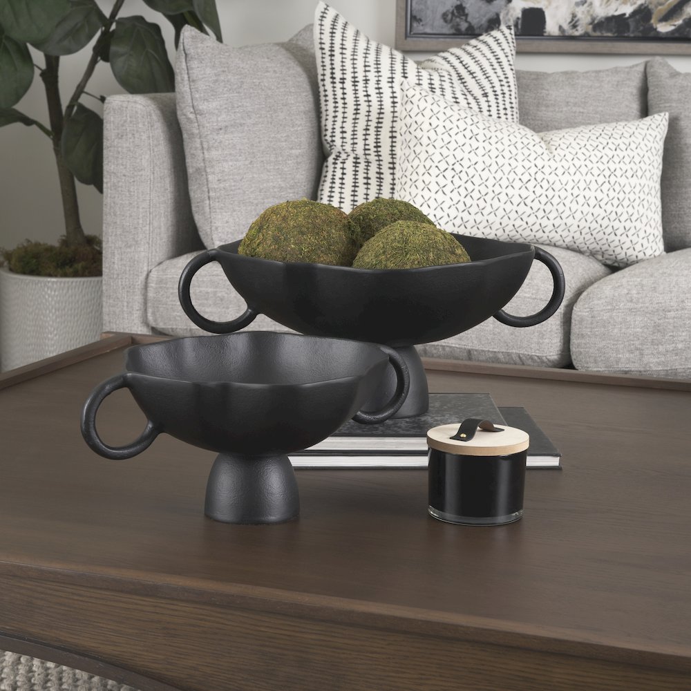 Radka Small Matte Black Metal Decorative Bowl. Picture 10