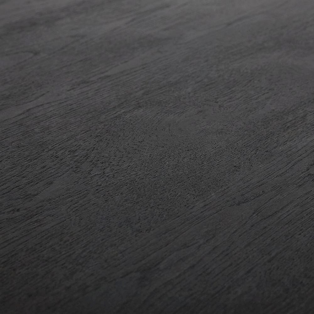 Rectangular Black and Brown Solid Wood Dining Table with Durable Finish. Picture 5