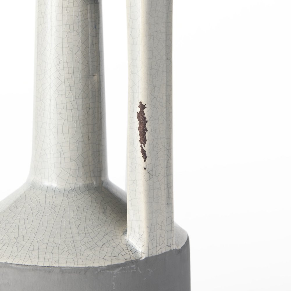 Burton 10.2H Small Two Tone Gray Ceramic Jug Vase. Picture 1