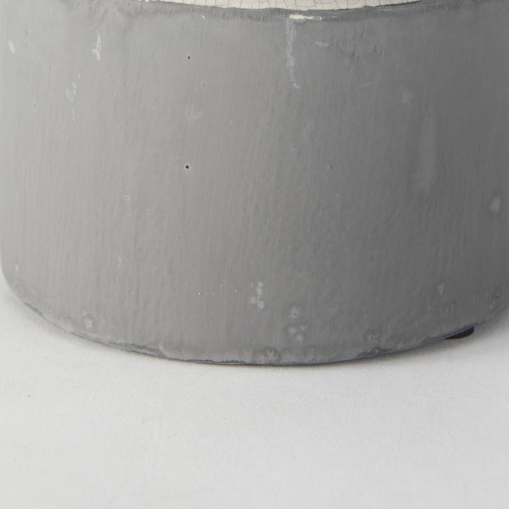 Burton 10.2H Small Two Tone Gray Ceramic Jug Vase. Picture 3