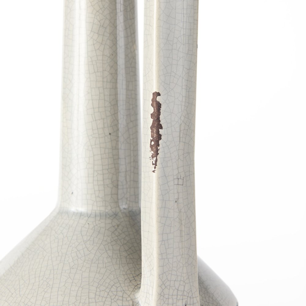 Burton 16.7H Large Two Tone Gray Ceramic Jug Vase. Picture 8