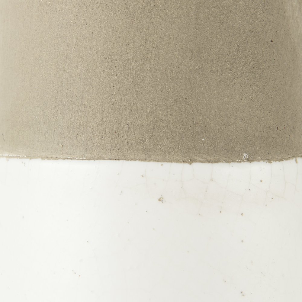 Garand Large 18.8H Two-Toned White Natural Ceramic Jug. Picture 6