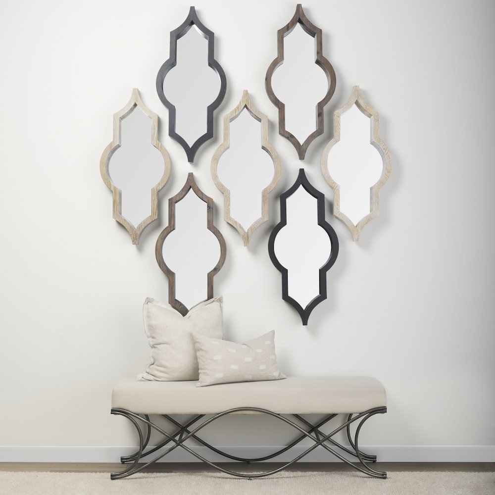 Tamanar 15x34 Brown Wood Frame Mirror. Picture 9