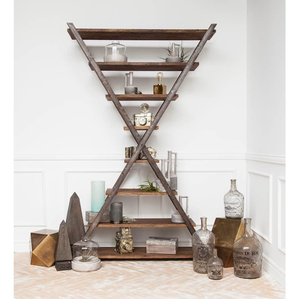 Exagon26" x 18.5" Hexagonal Brass Plated Hexagonal End/Side Table. Picture 2