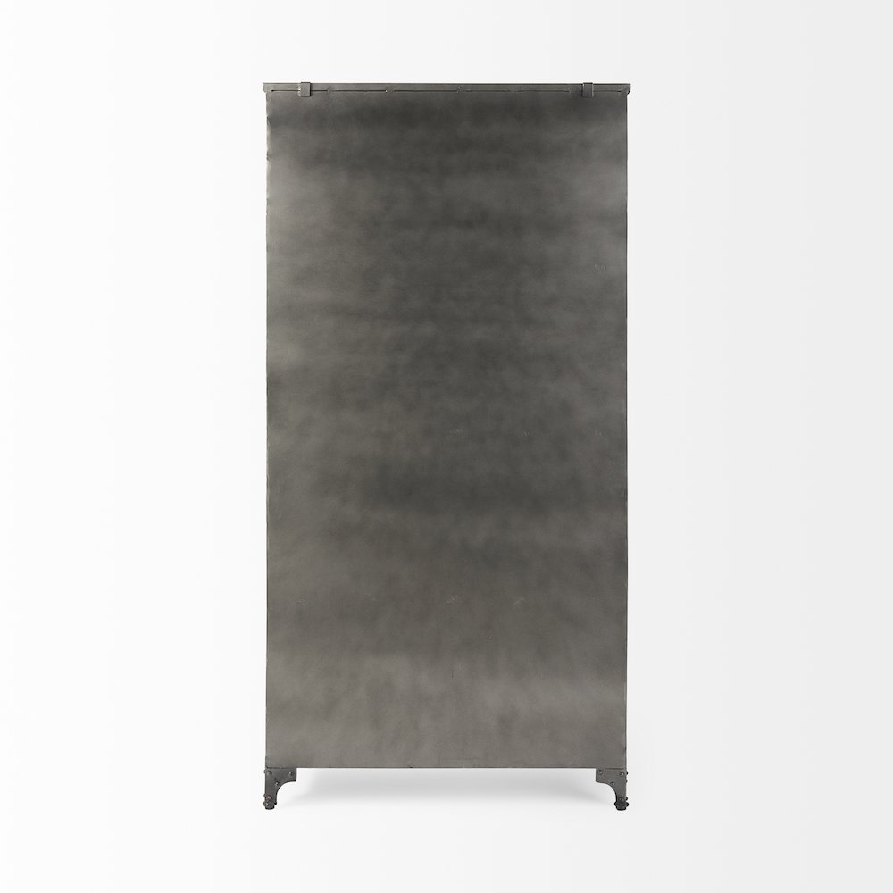 73.8" H Black Metal With Glass Door Display Cabinet. Picture 5