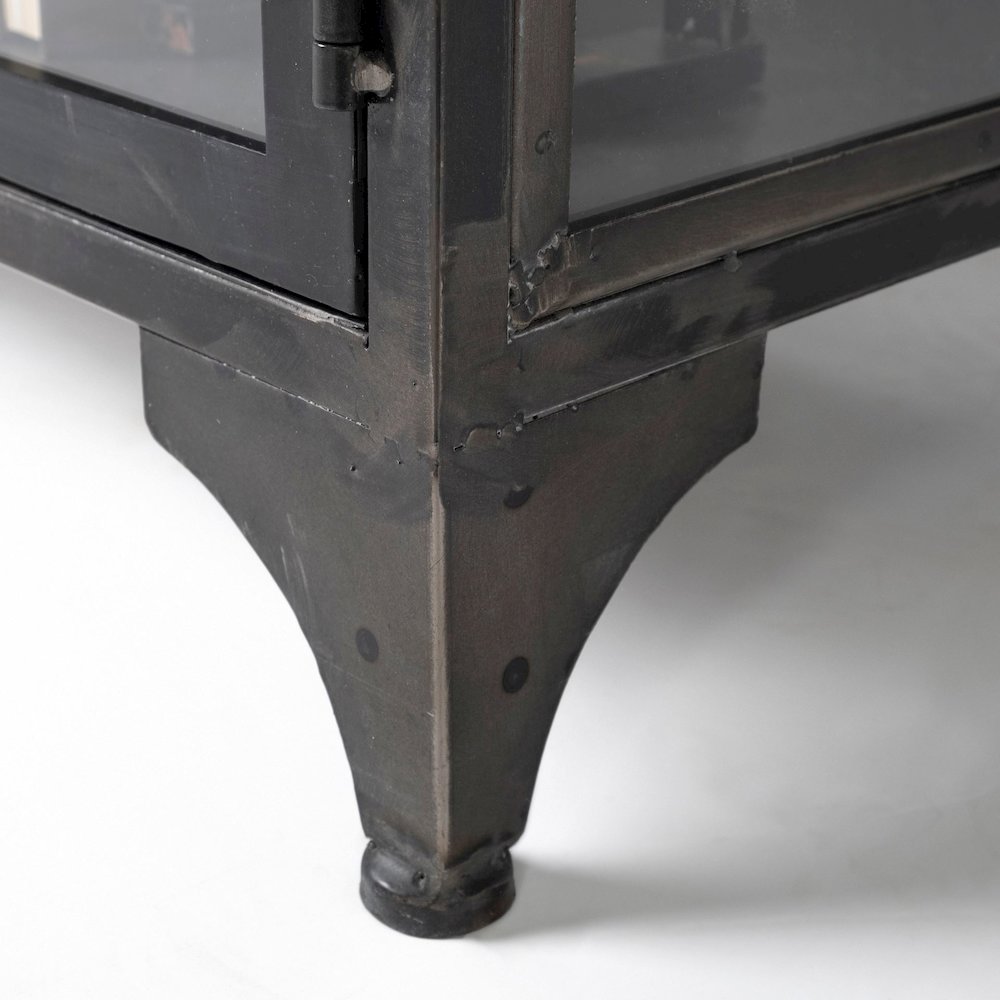 63" L Black Metal Glass Door Display Cabinet. Picture 4
