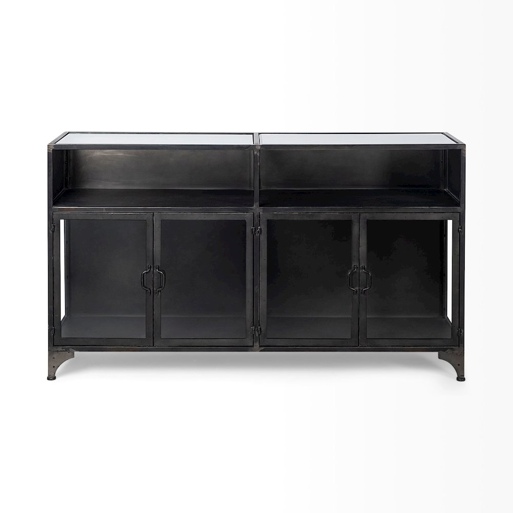 63" L Black Metal Glass Door Display Cabinet. Picture 8