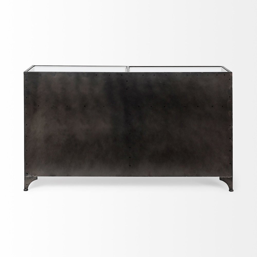 63" L Black Metal Glass Door Display Cabinet. Picture 10