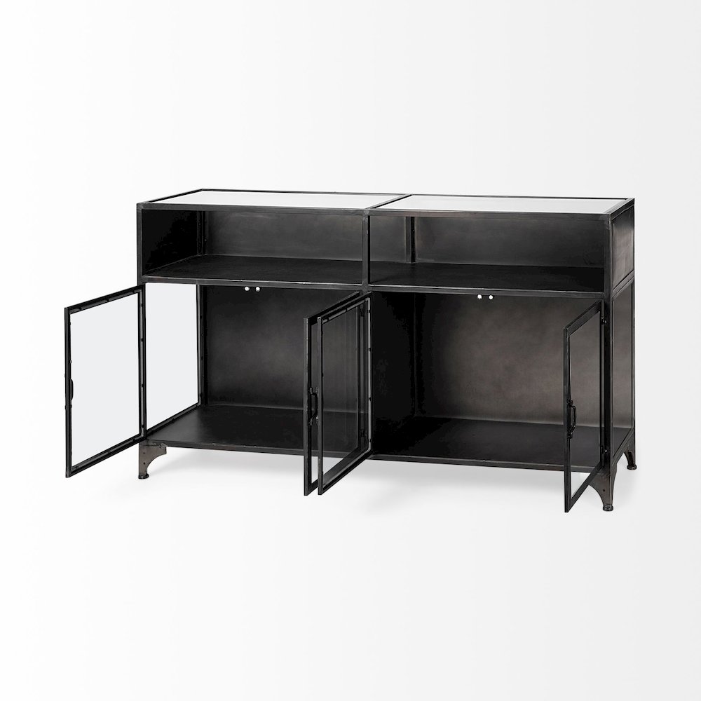 63" L Black Metal Glass Door Display Cabinet. Picture 11
