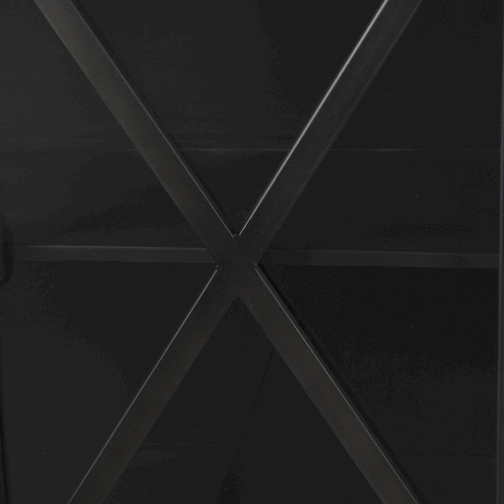 Poppy 79x16 Black Metal With  Glass Door Sideboard. Picture 2