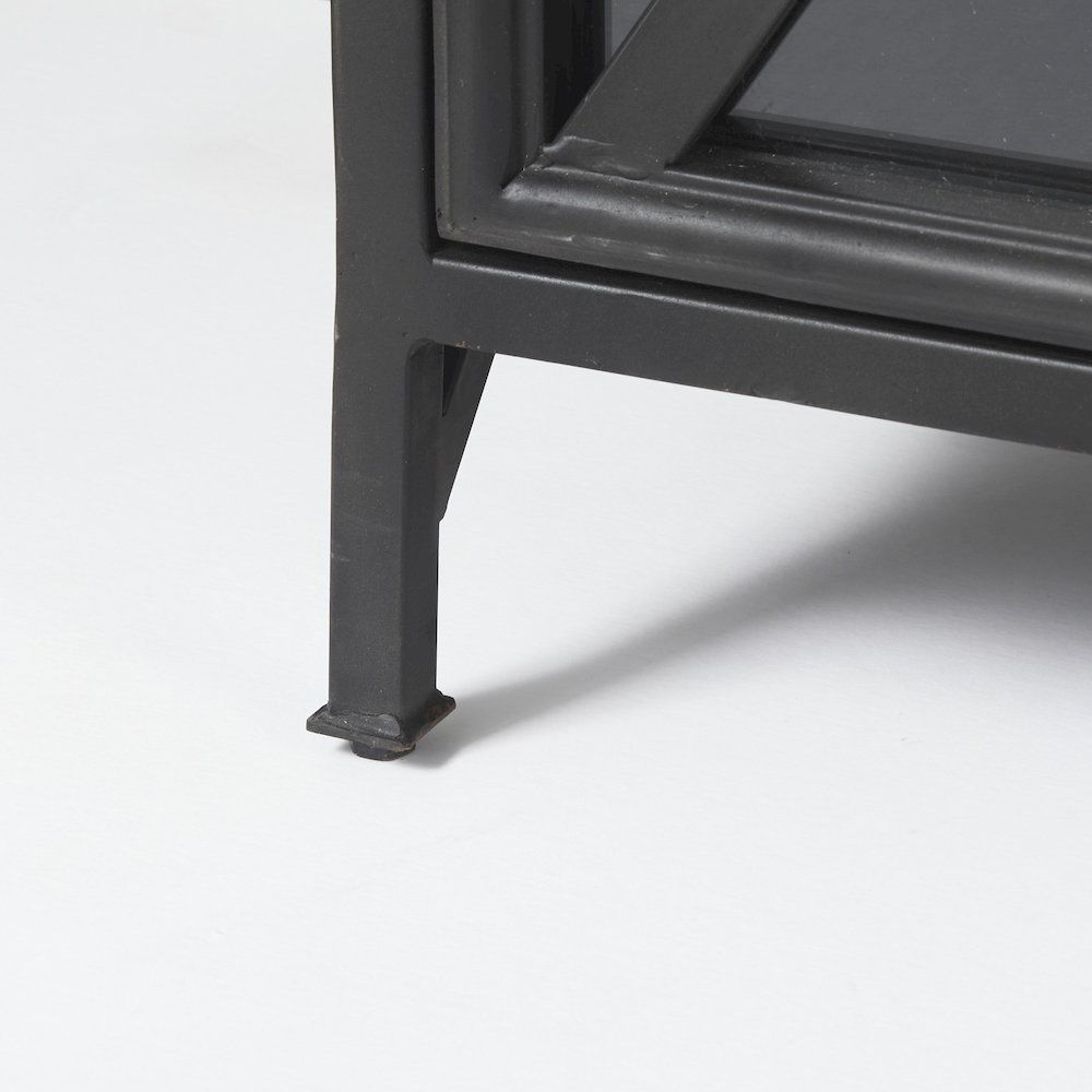 Poppy 79x16 Black Metal With  Glass Door Sideboard. Picture 3