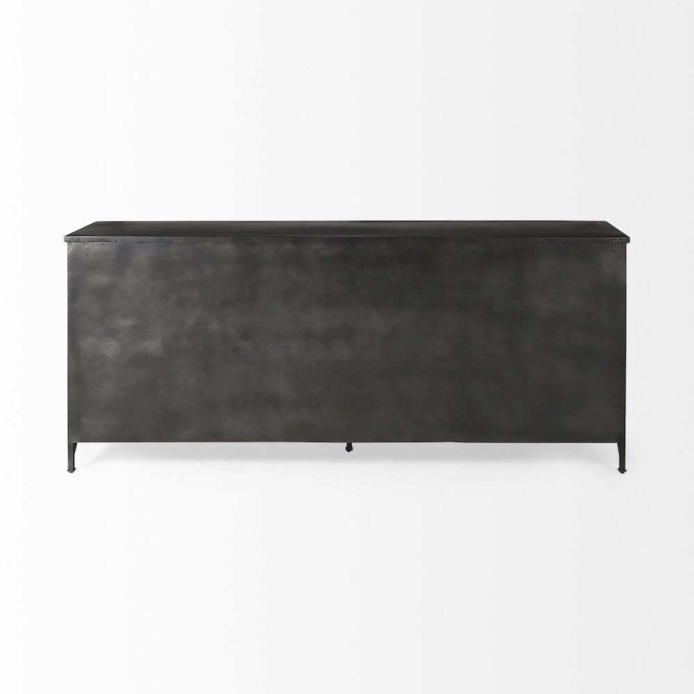 Poppy 79x16 Black Metal With  Glass Door Sideboard. Picture 8