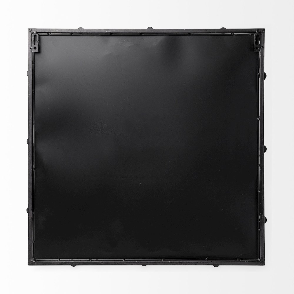 Christa 22L x 22W Black Metal Mirrored Base Square Tray. Picture 2