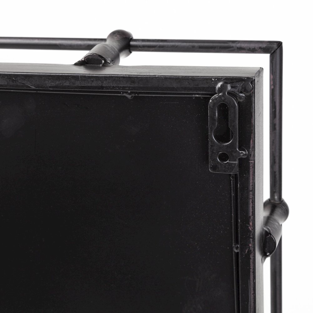 Christa 22L x 22W Black Metal Mirrored Base Square Tray. Picture 3