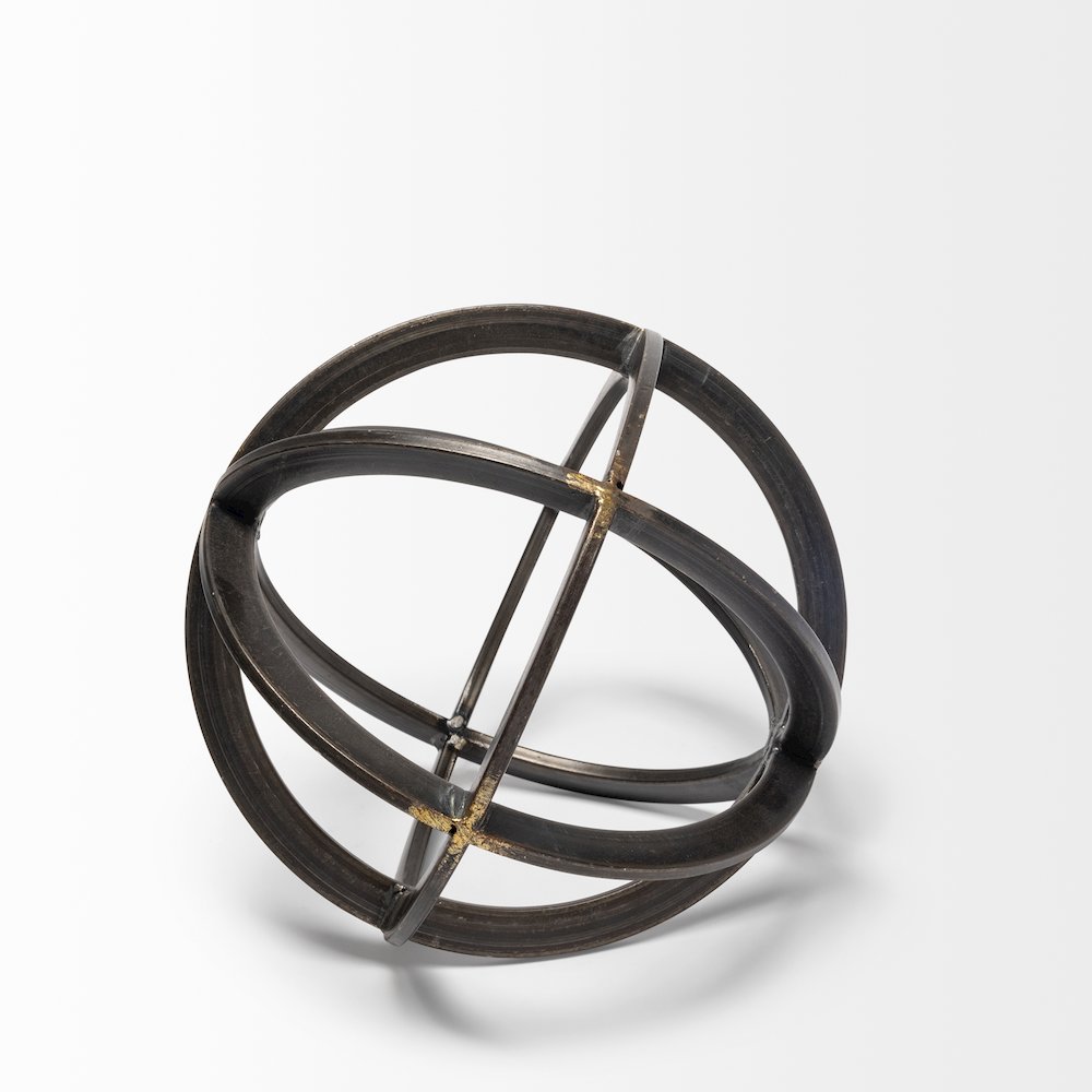 Galenna (Small) 8L x 8W Black Metal Circular Decorative Orb. Picture 4