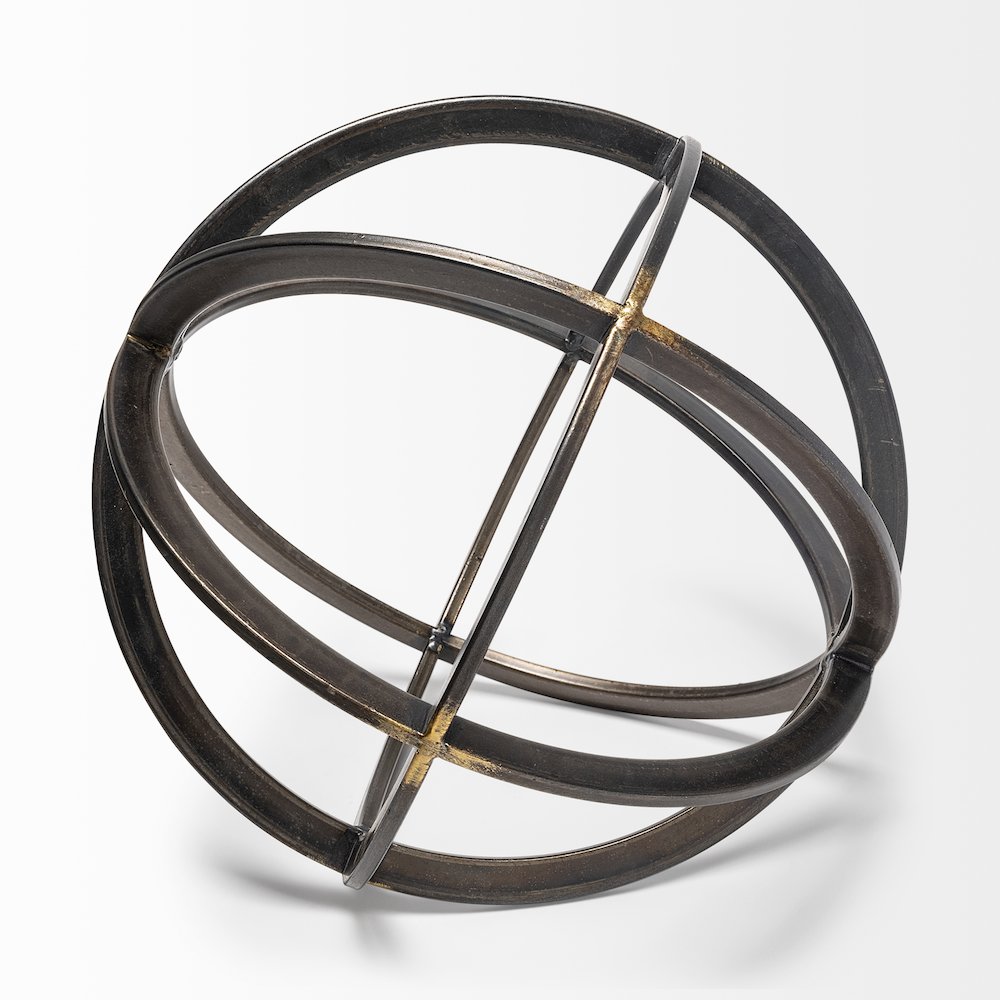 Galenna I(Large) 10L x 10W Black Metal Circular Decorative Orb. Picture 4
