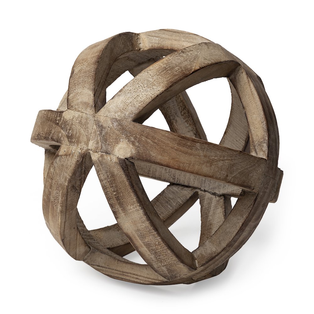 Tibik 8L x 8W Natural Wooden Orb. Picture 1