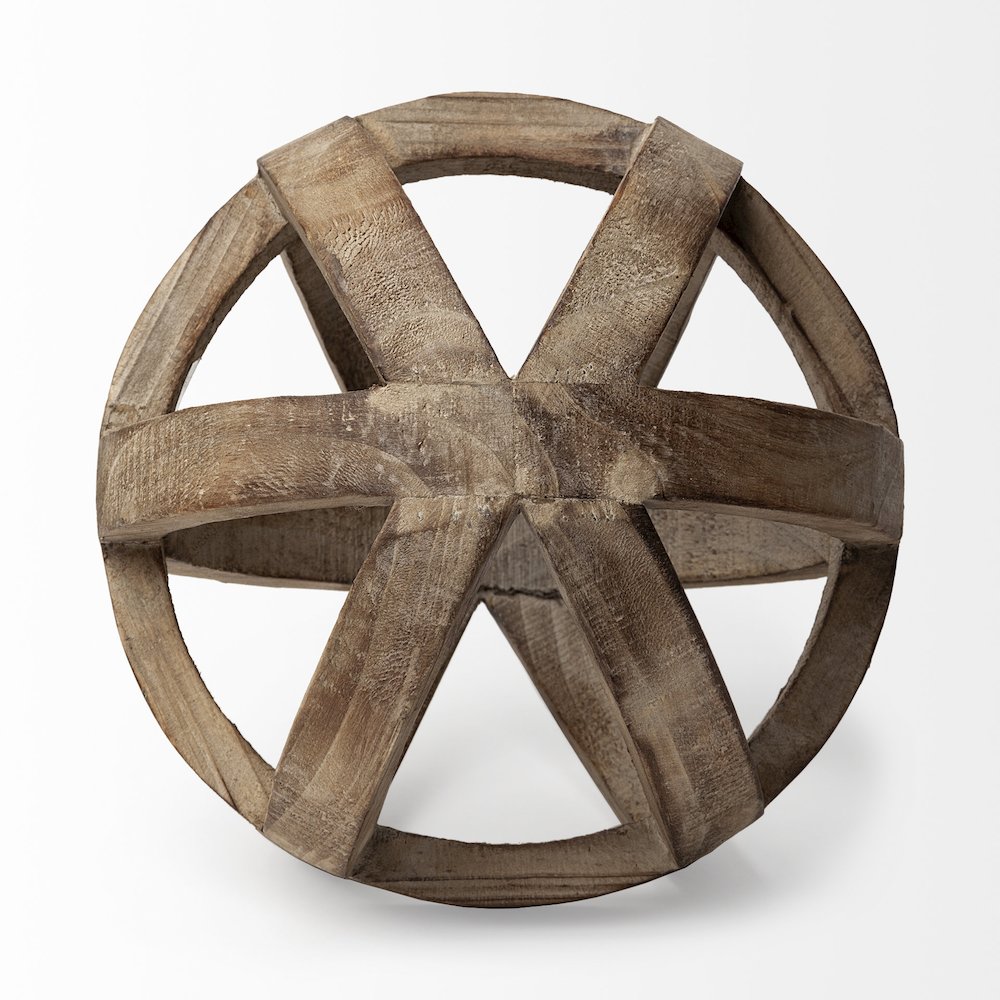 Tibik 8L x 8W Natural Wooden Orb. Picture 3