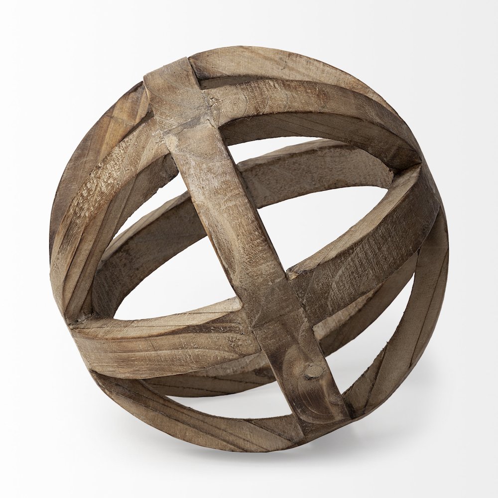 Tibik 8L x 8W Natural Wooden Orb. Picture 4