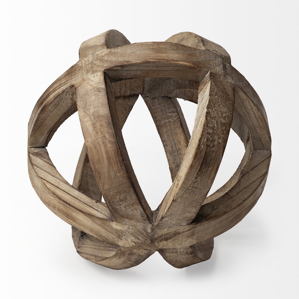 Tibik 8L x 8W Natural Wooden Orb. Picture 5