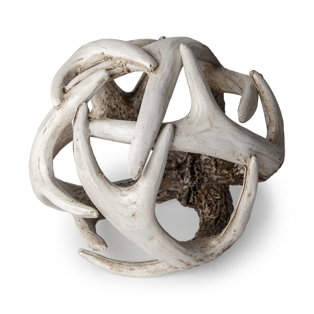 Ramus (Small) 5L x 5W Brown Antler Shaped Decorative Resin Orb Ball. Picture 1