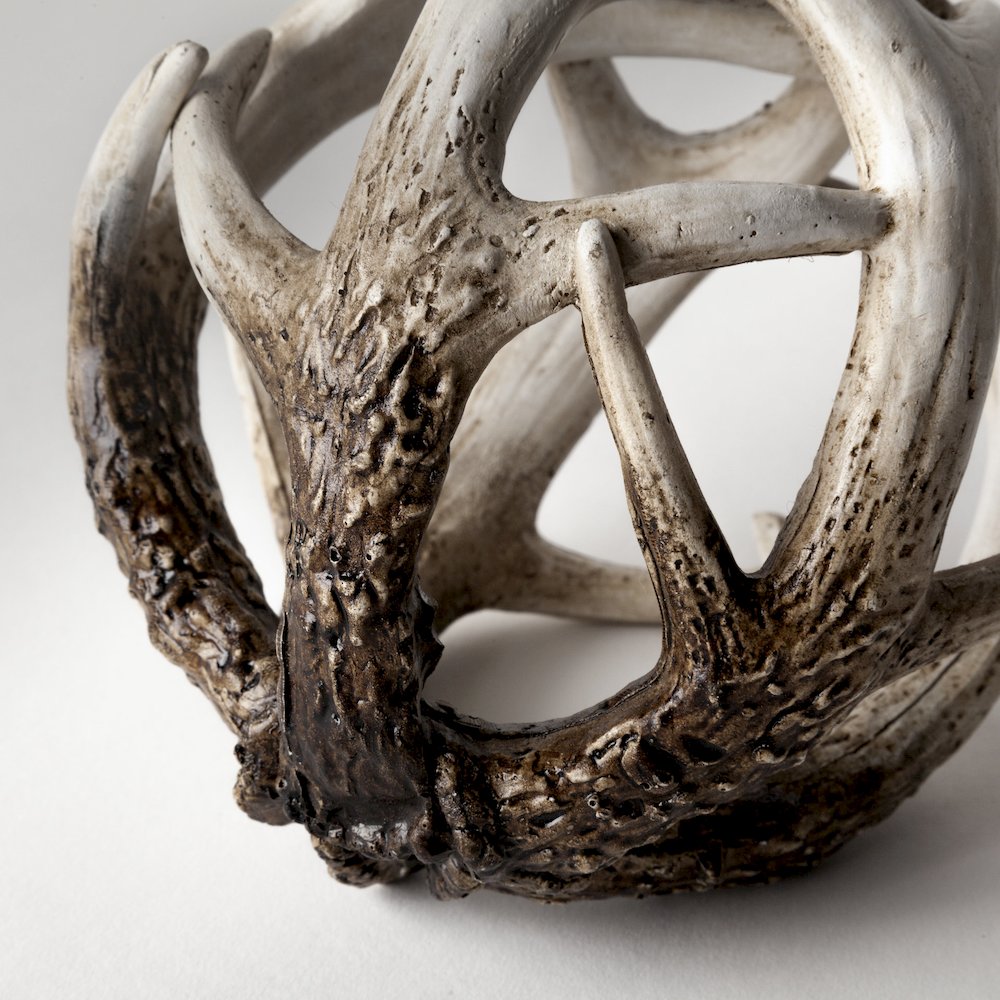 Ramus (Small) 5L x 5W Brown Antler Shaped Decorative Resin Orb Ball. Picture 5