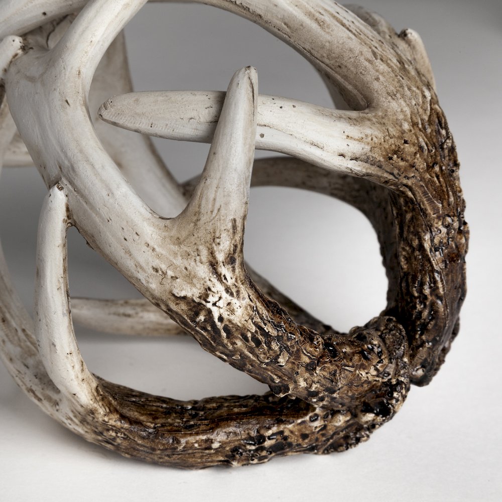 Ramus (Small) 5L x 5W Brown Antler Shaped Decorative Resin Orb Ball. Picture 6