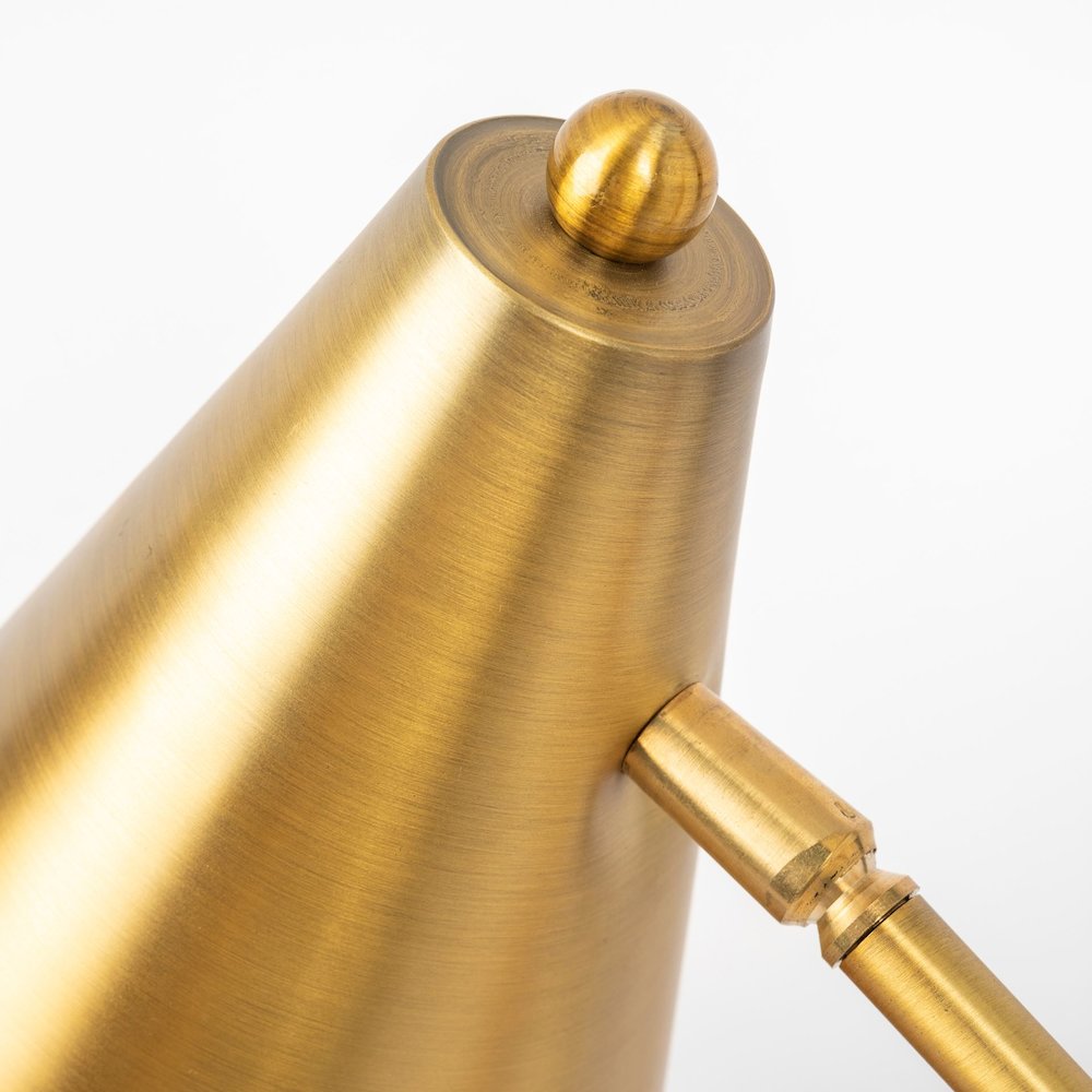 Fragon (26"H) Gold-Tone Metal Adjustable Cone Shade Table Lamp. Picture 11