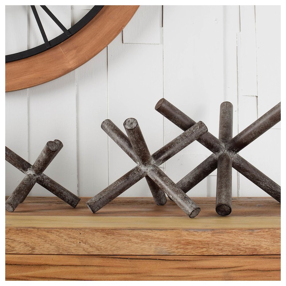 Astericks (Large) 10L x 10W Brown Metal Decor Object. Picture 2