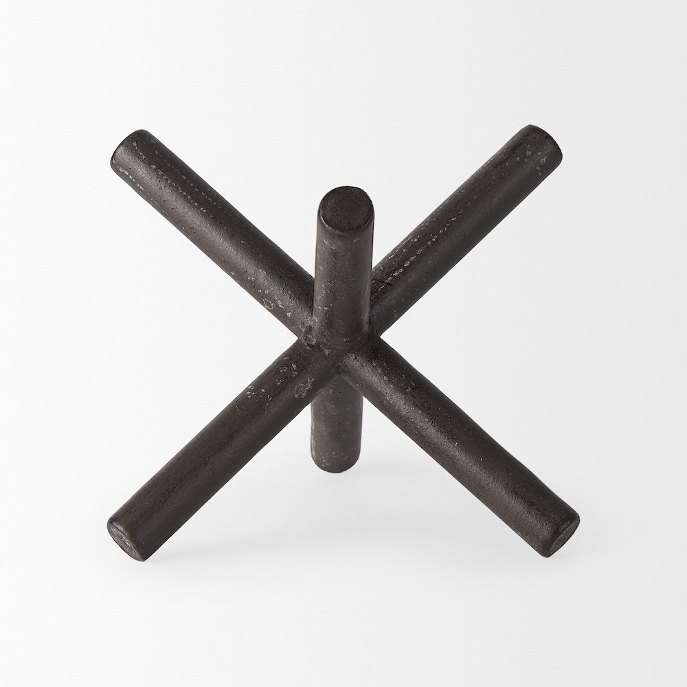 Astericks (Medium) 8L x 7W Brown Metal Decor Object. Picture 3