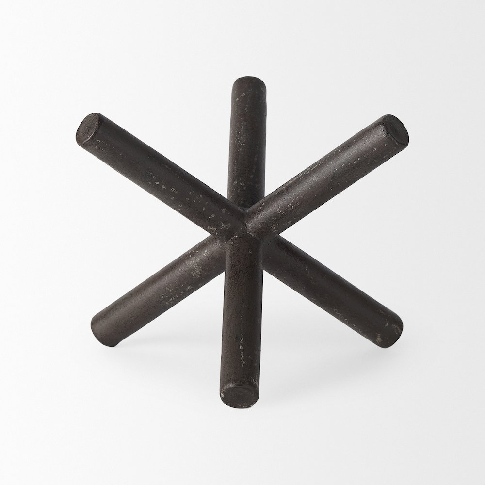 Astericks (Medium) 8L x 7W Brown Metal Decor Object. Picture 5