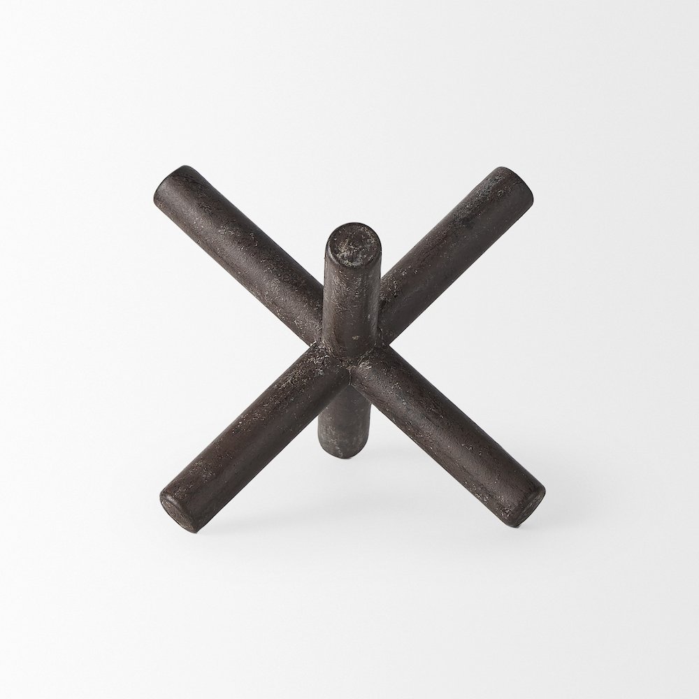 Astericks I(Small) 6L x 6W Brown Metal Decor Object. Picture 3