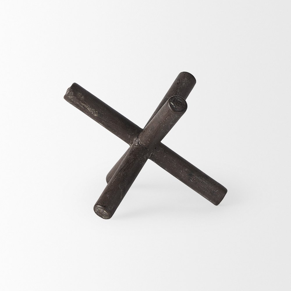Astericks I(Small) 6L x 6W Brown Metal Decor Object. Picture 4