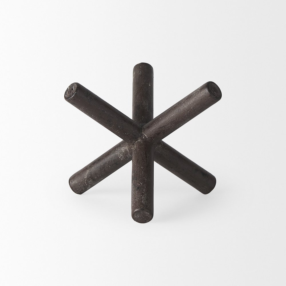 Astericks I(Small) 6L x 6W Brown Metal Decor Object. Picture 5