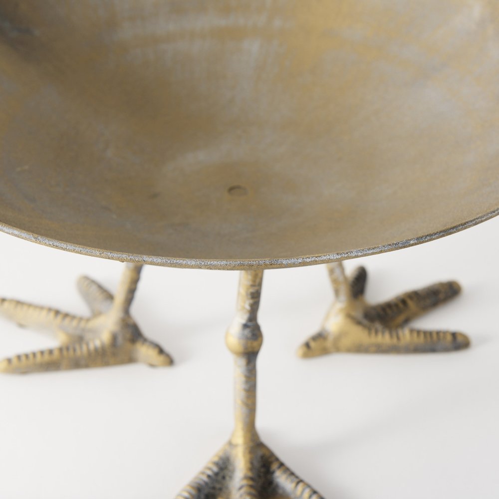 13L X 13W Gold Metal Webbed Feet Bowl. Picture 7
