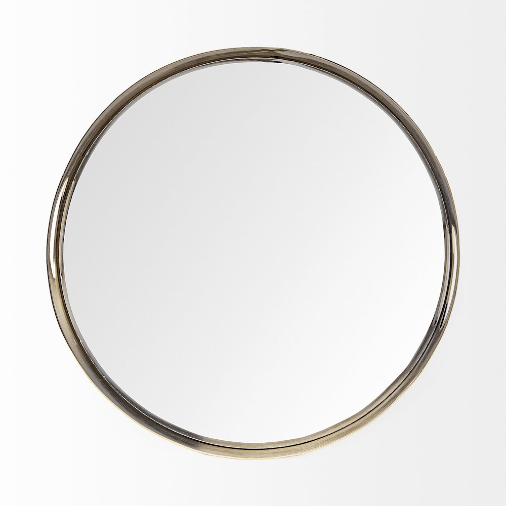 Serkis 15L x 15W Gold Metal Mirrored Base Round Tray. Picture 6