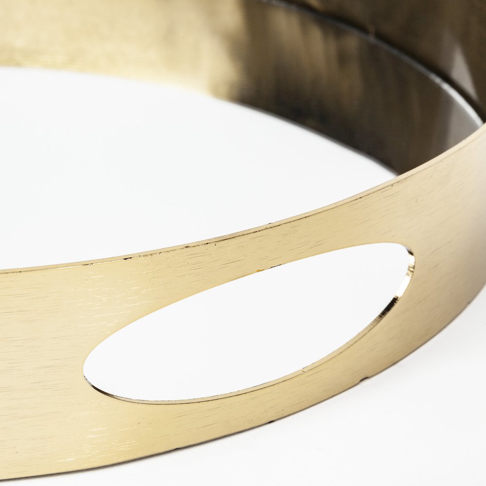 Serkis 15L x 15W Gold Metal Mirrored Base Round Tray. Picture 7