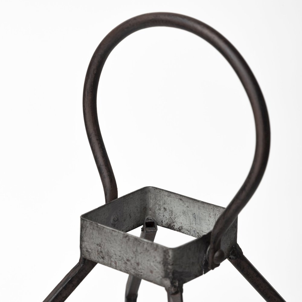 Kingston Small Rustic Metal Framed Table Candle Holder. Picture 7