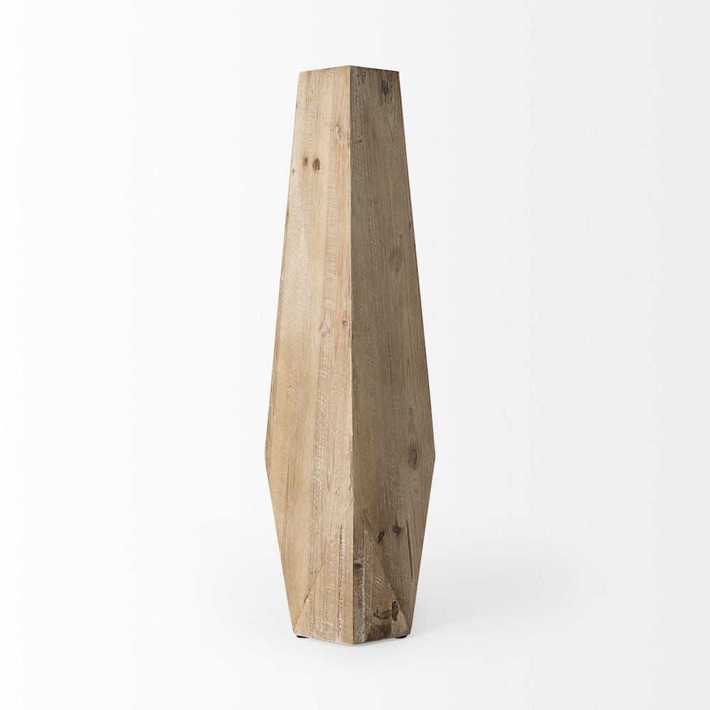 Allen Large Natural Wooden Base Oval Vase. Picture 4