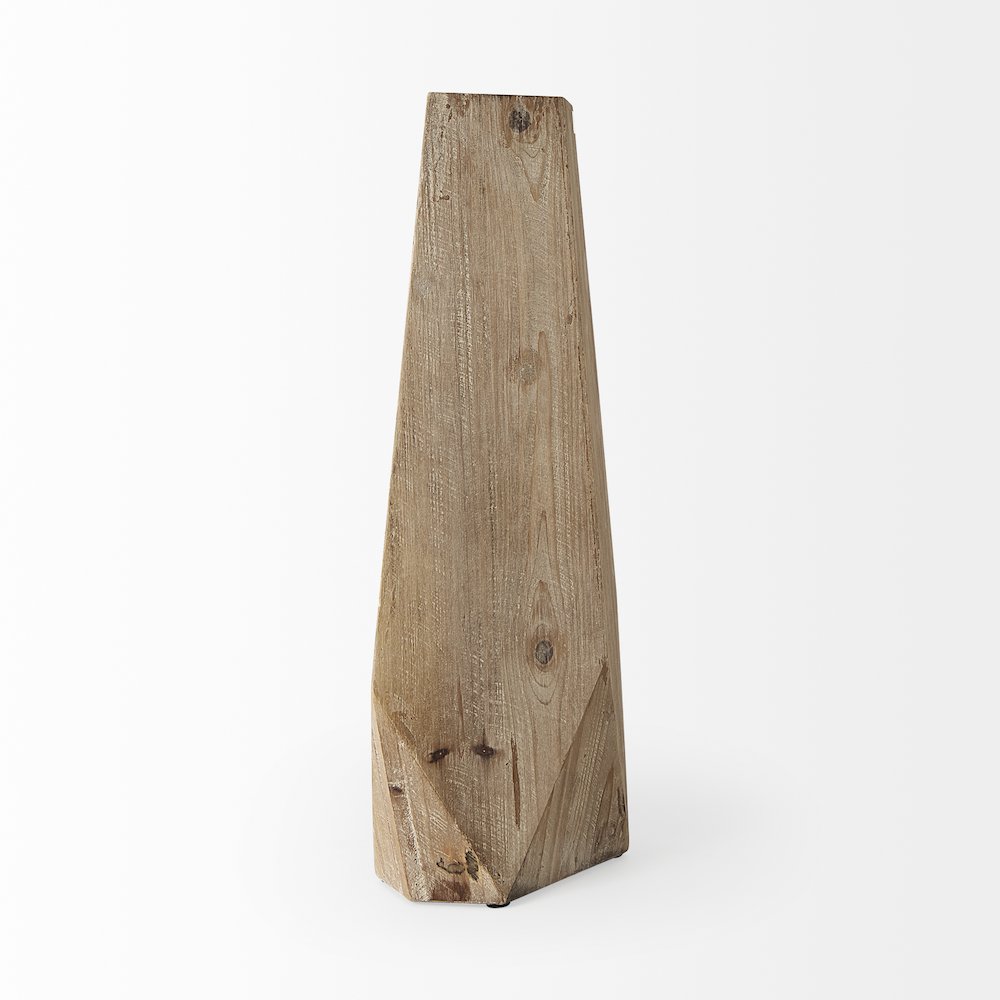 Allen Large Natural Wooden Base Oval Vase. Picture 5