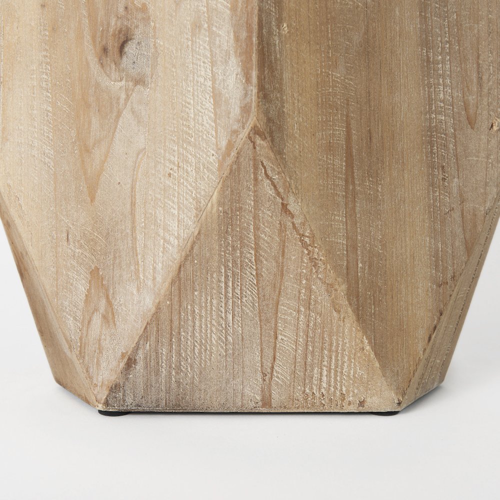 Allen Large Natural Wooden Base Oval Vase. Picture 9