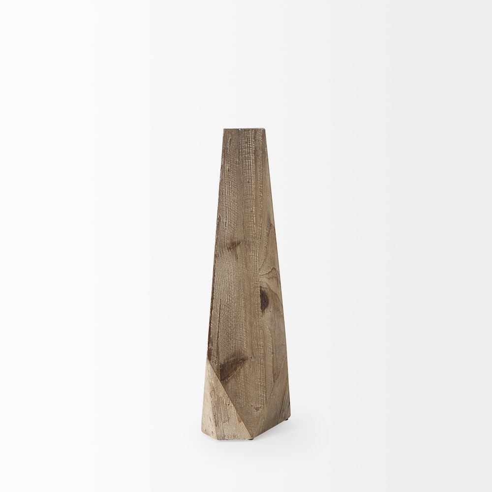 Allen Small Natural Wooden Base Oval Vase. Picture 6