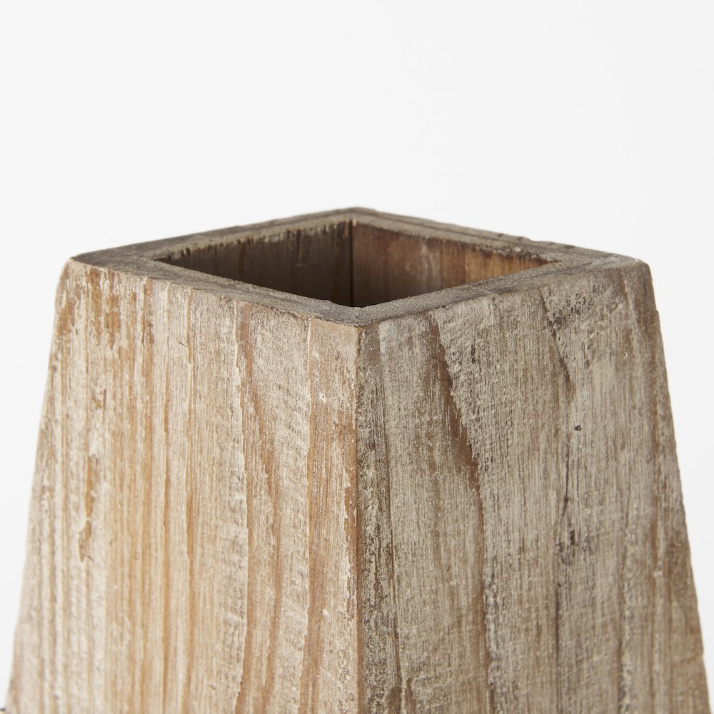 Allen Small Natural Wooden Base Oval Vase. Picture 8