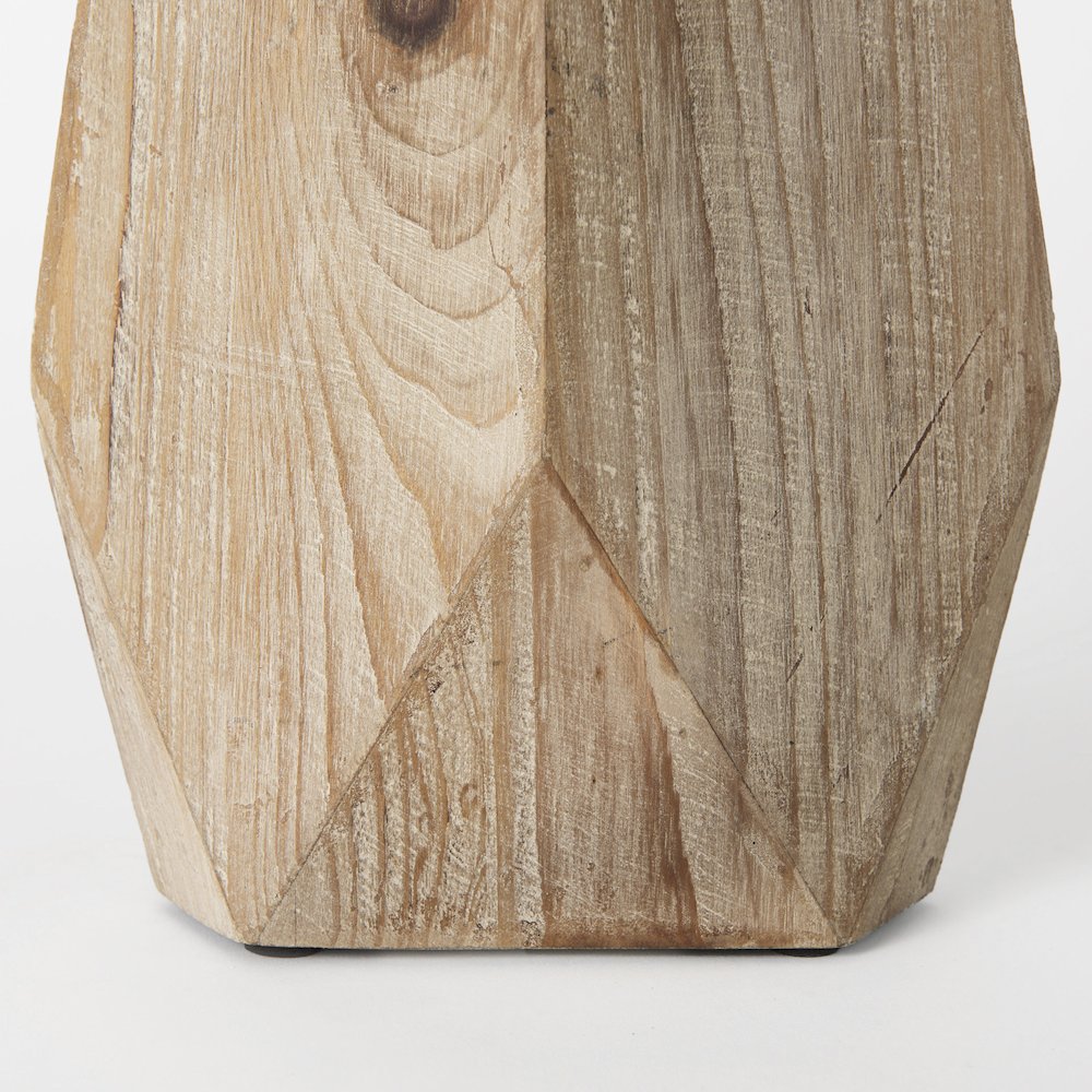 Allen Small Natural Wooden Base Oval Vase. Picture 9